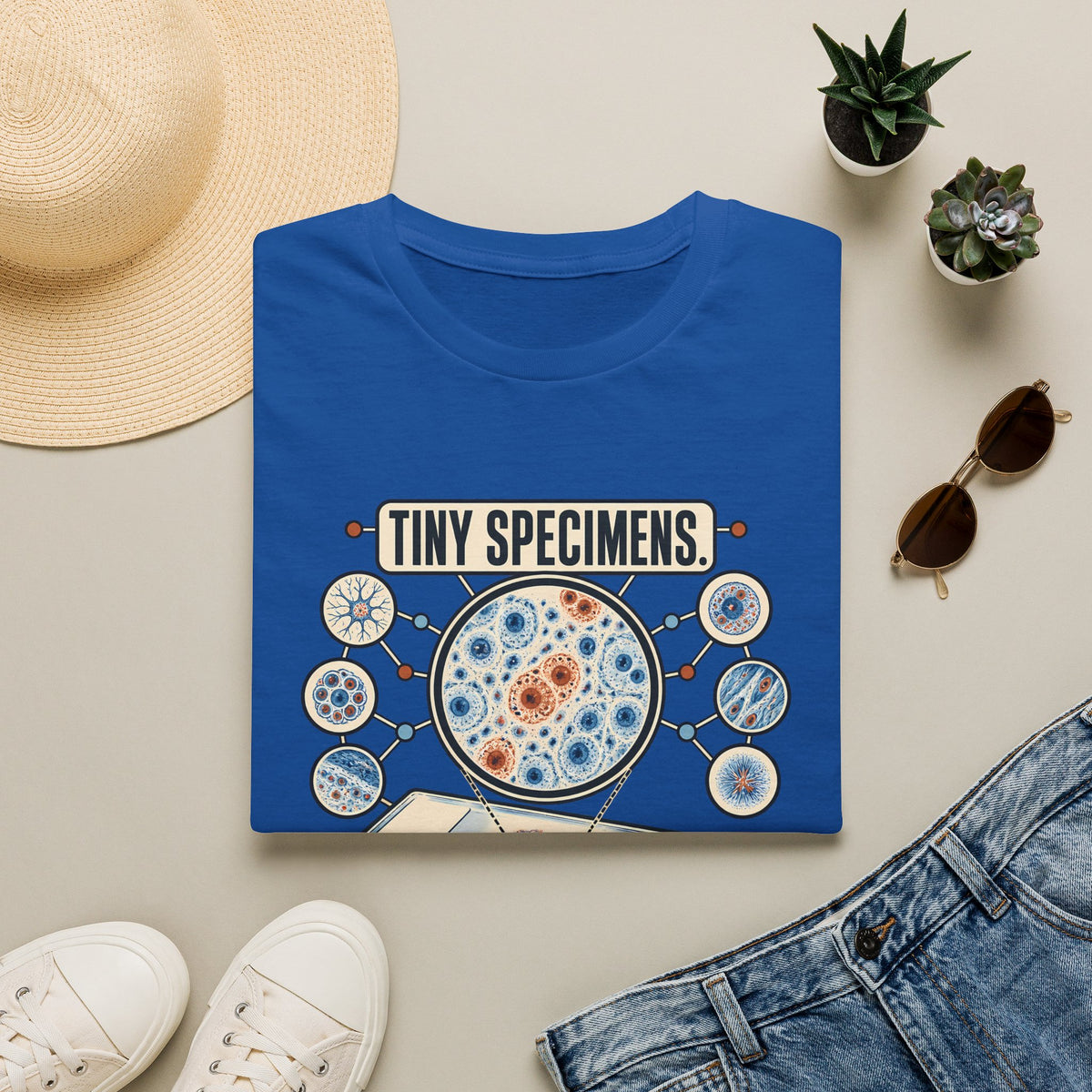 Classic Tee | Microscope T-Shirt — "Tiny Specimens, Major Discoveries" Science Tee