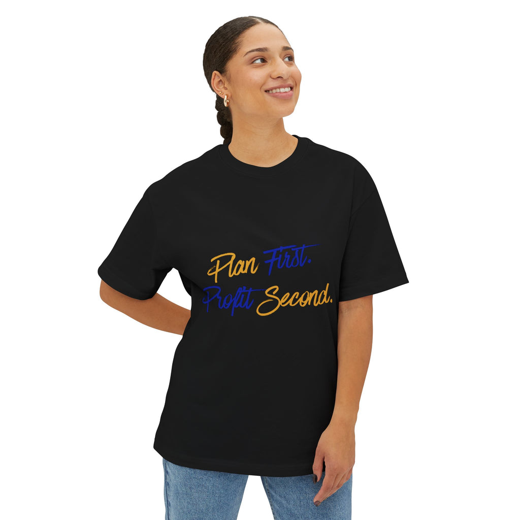 Plan First, Profit Second — Premium Oversized Boxy Forex Trading Tee