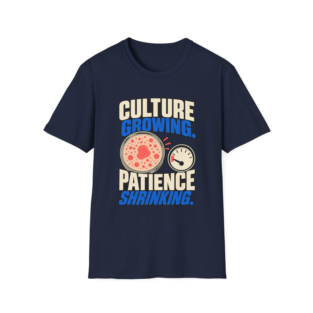 Classic T-shirt | Culture Growing, Patience Shrinking T-Shirt – Funny Microbiology Lab Graphic Tee