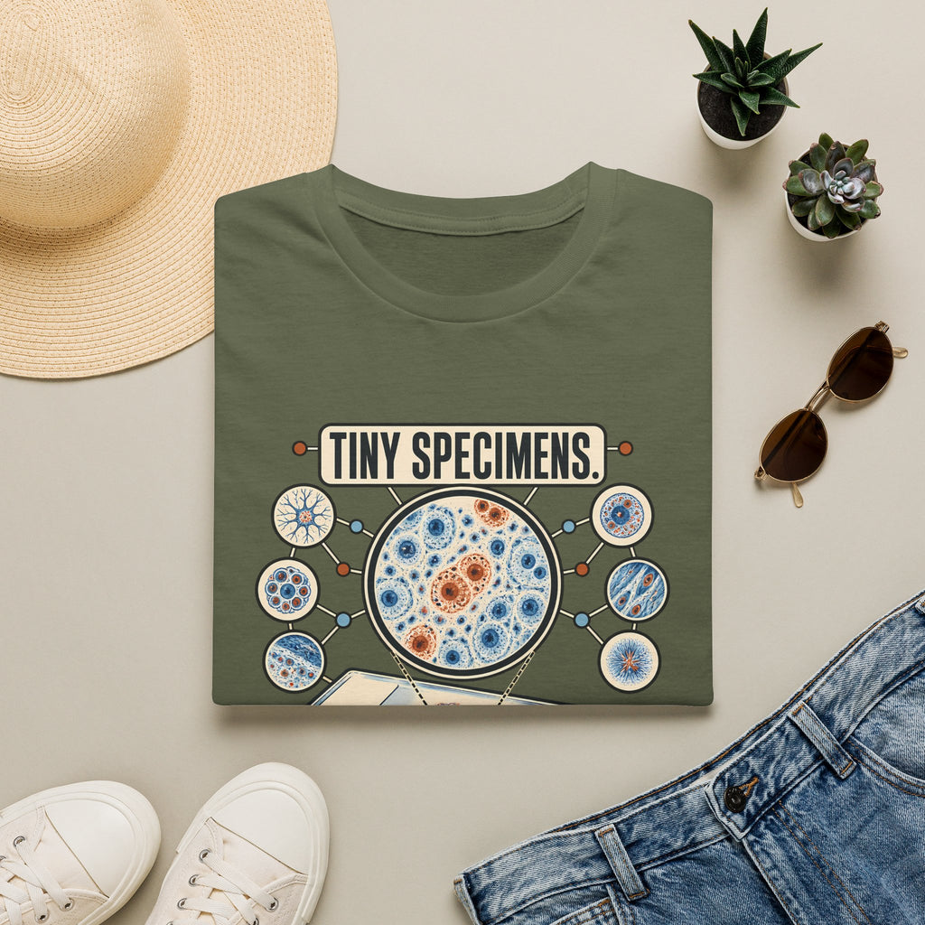 Classic Tee | Microscope T-Shirt — "Tiny Specimens, Major Discoveries" Science Tee