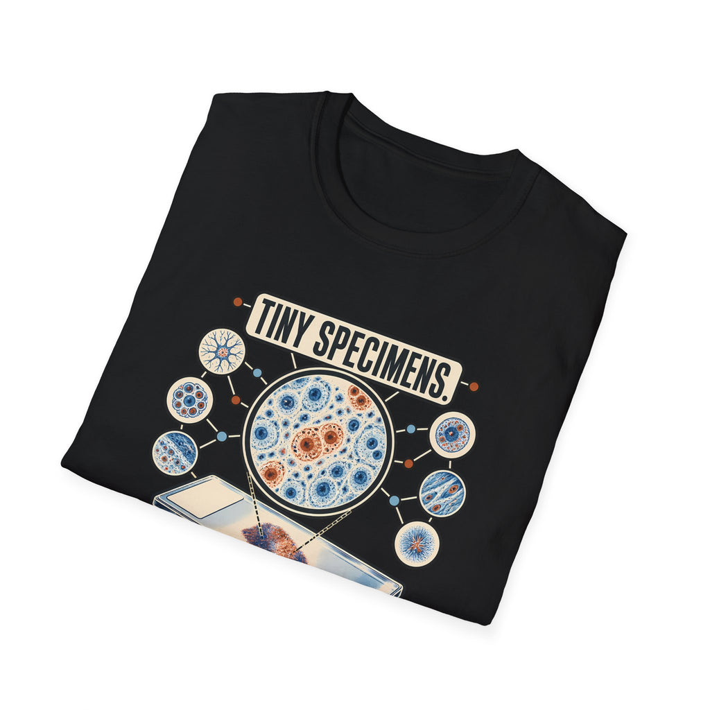 Classic Tee | Microscope T-Shirt — "Tiny Specimens, Major Discoveries" Science Tee