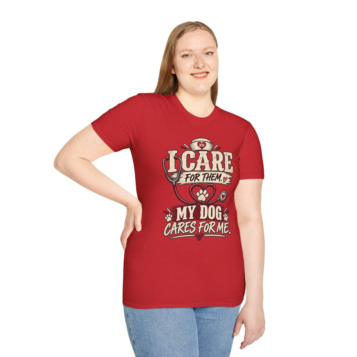Classic Tee | Care For Them My Dog Cares For Me T-Shirt