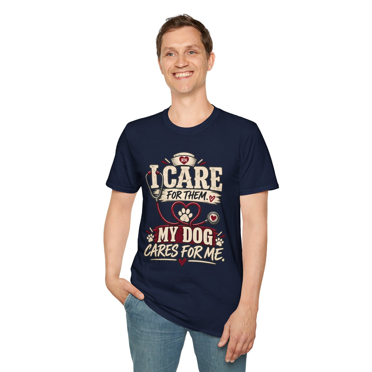 Classic Tee | Care For Them My Dog Cares For Me T-Shirt