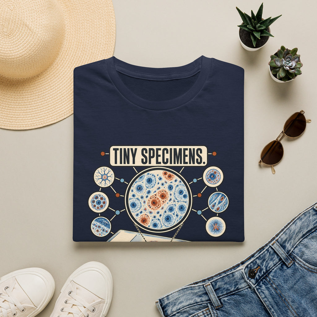 Classic Tee | Microscope T-Shirt — "Tiny Specimens, Major Discoveries" Science Tee