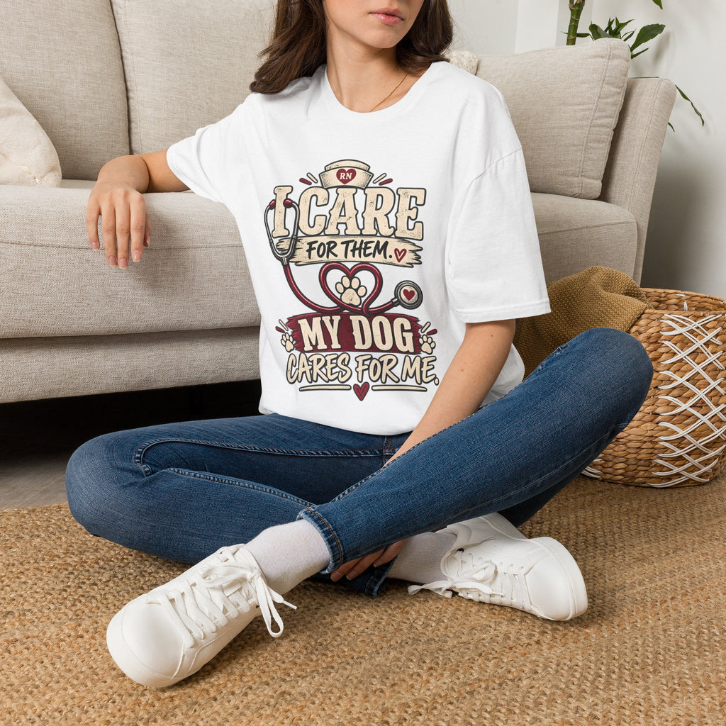 Classic Tee | Care For Them My Dog Cares For Me T-Shirt