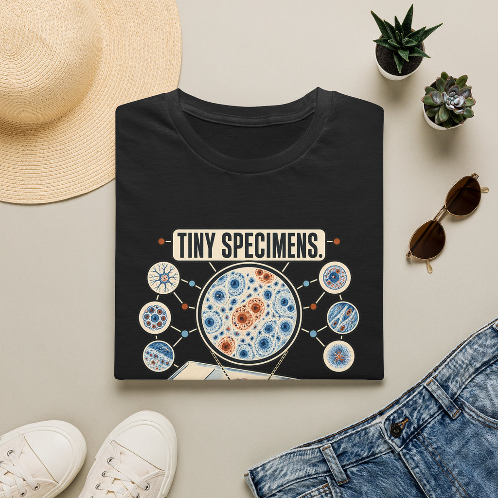 Classic Tee | Microscope T-Shirt — "Tiny Specimens, Major Discoveries" Science Tee