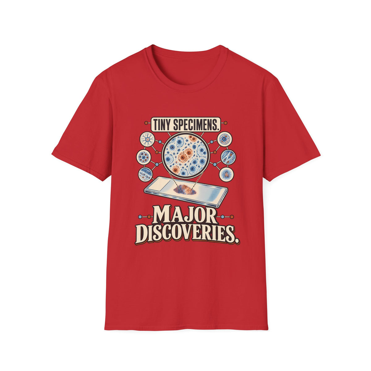 Classic Tee | Microscope T-Shirt — "Tiny Specimens, Major Discoveries" Science Tee