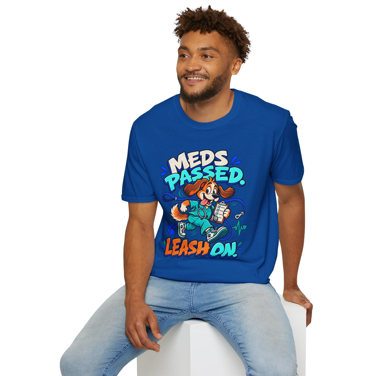 Classic T-Shirt | Meds Passed, Leash On – Funny Nurse and Dog Lover Graphic Tee