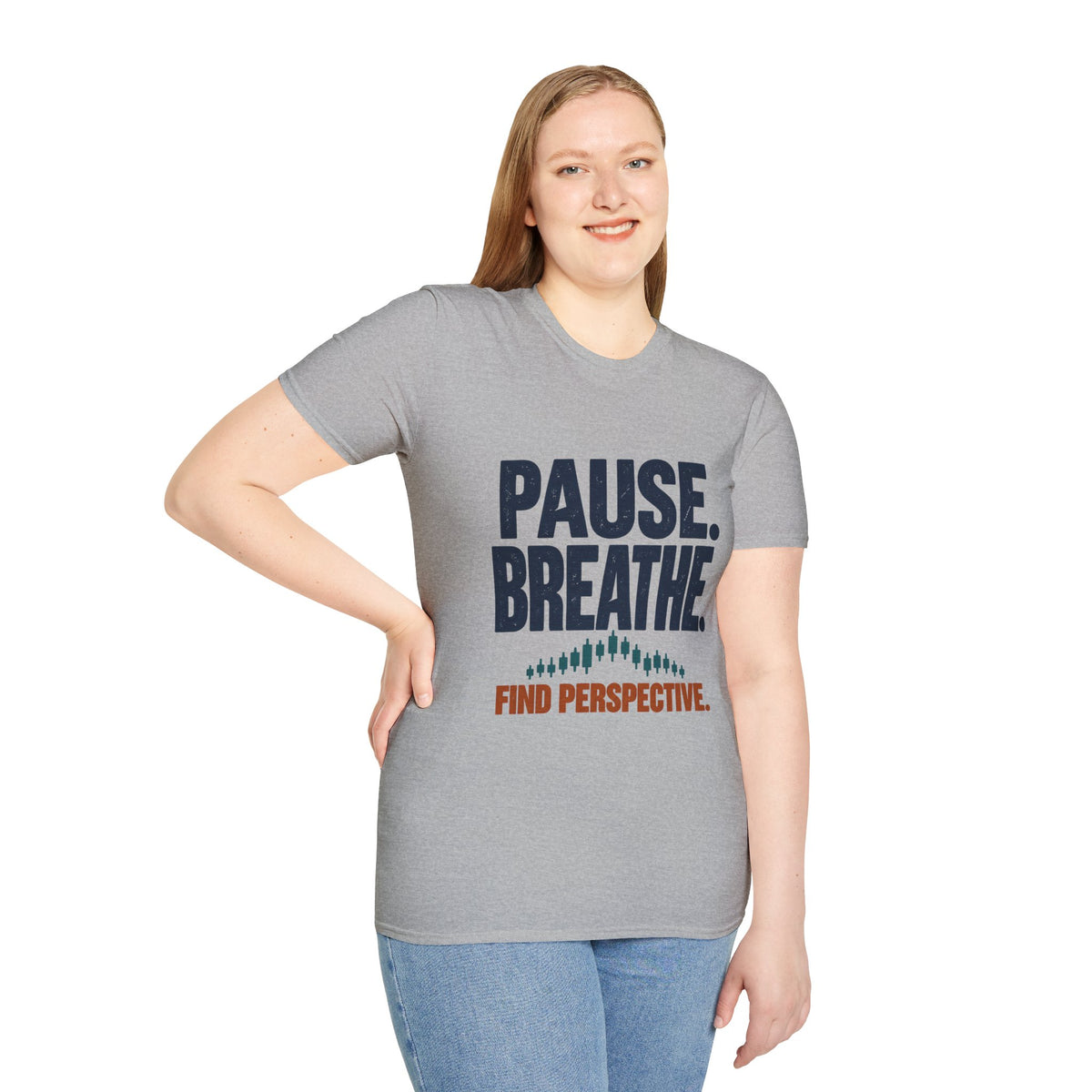 Motivational Classic T-Shirt | Pause. Breathe. Find Perspective.