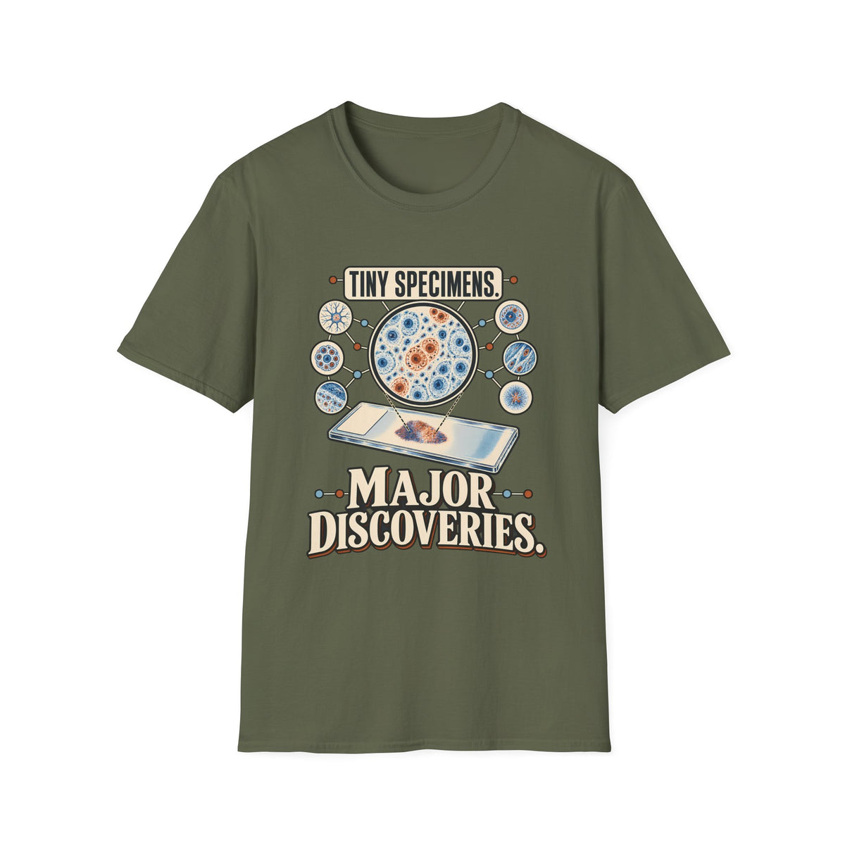 Classic Tee | Microscope T-Shirt — "Tiny Specimens, Major Discoveries" Science Tee