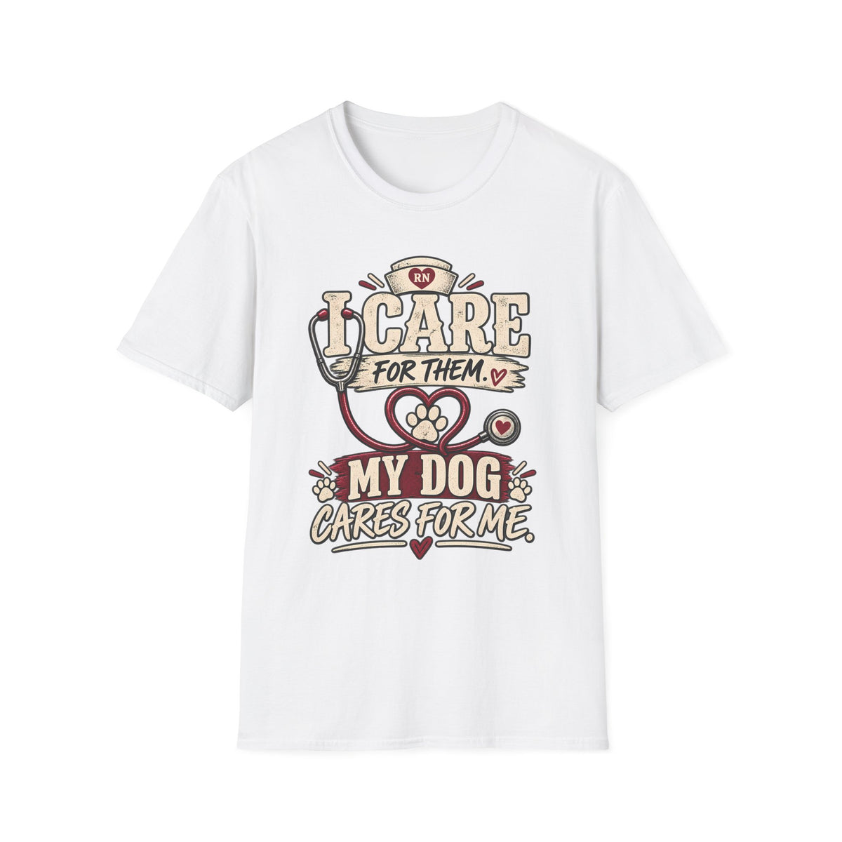 Classic Tee | Care For Them My Dog Cares For Me T-Shirt