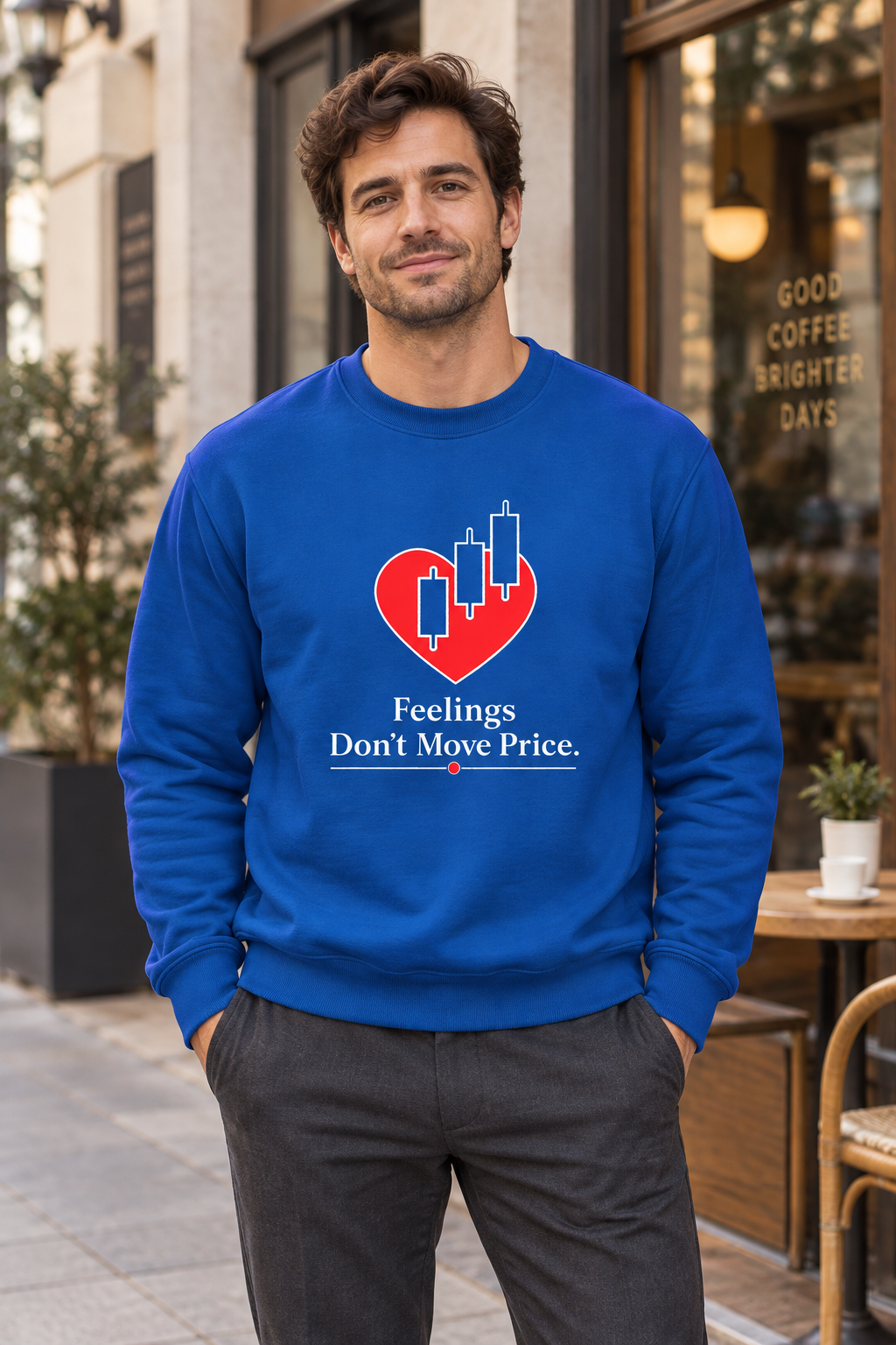 Feelings Don’t Move Price Sweatshirt | Unisex Forex Candlestick Crewneck