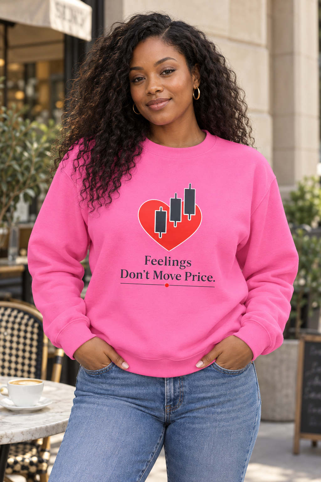 Feelings Don’t Move Price Sweatshirt | Unisex Forex Candlestick Crewneck