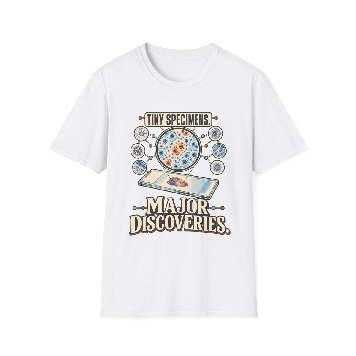 Classic Tee | Microscope T-Shirt — "Tiny Specimens, Major Discoveries" Science Tee
