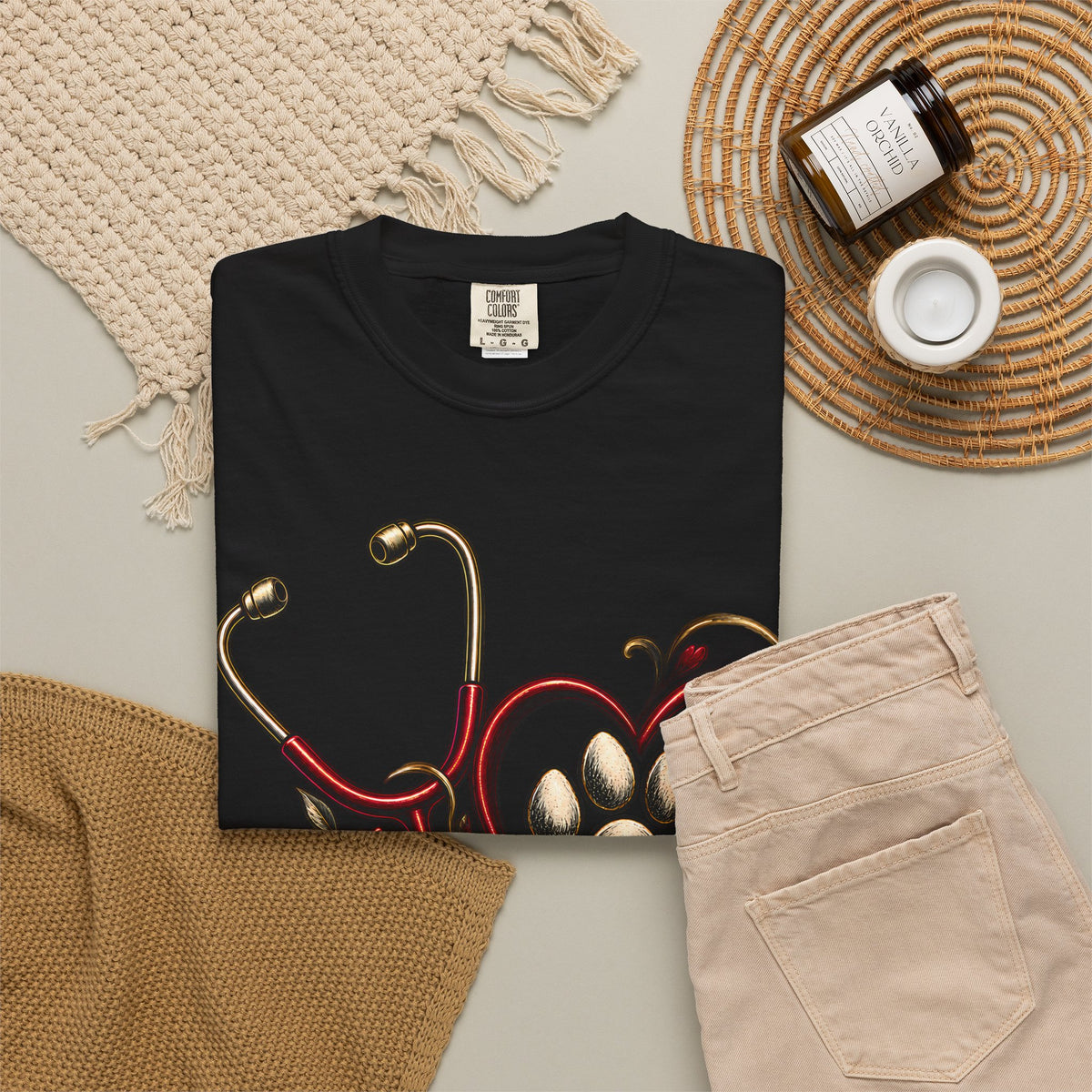 My Dog Restores Me T-Shirt — Veterinarian Stethoscope & Paw Heart Tee