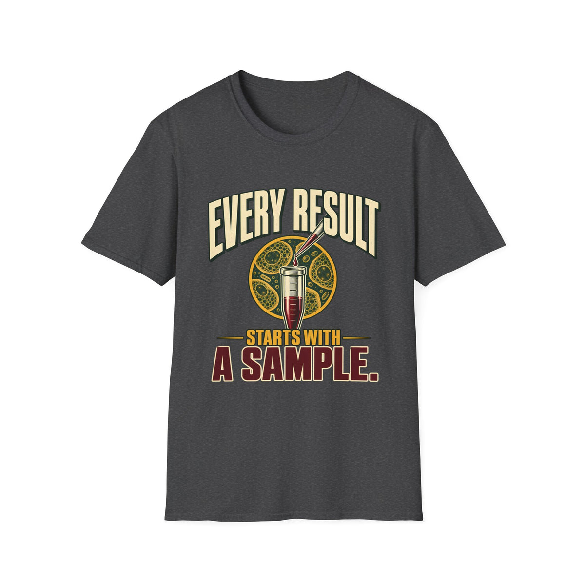 Every Result Begins With a Sample | Oversized Boxy Tee – Biology Lab Scientist Graphic Shirt