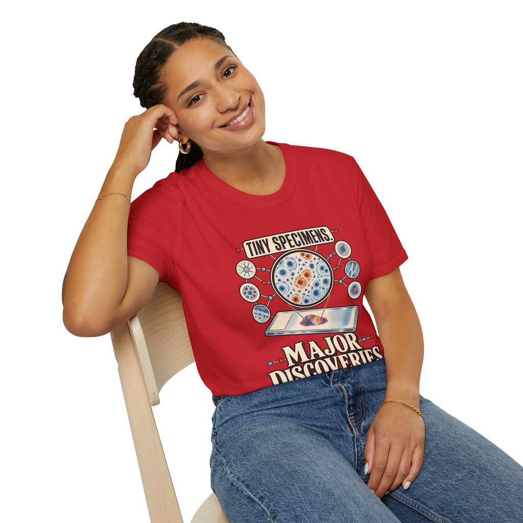Classic Tee | Microscope T-Shirt — "Tiny Specimens, Major Discoveries" Science Tee