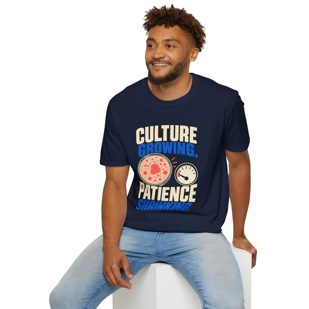 Classic T-shirt | Culture Growing, Patience Shrinking T-Shirt – Funny Microbiology Lab Graphic Tee