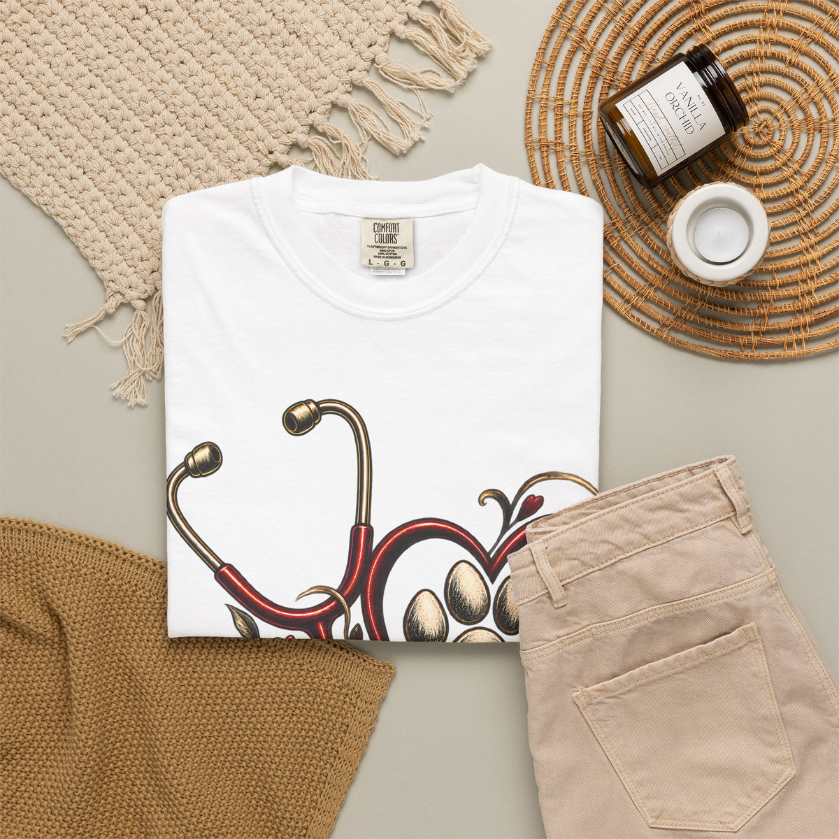 My Dog Restores Me T-Shirt — Veterinarian Stethoscope & Paw Heart Tee