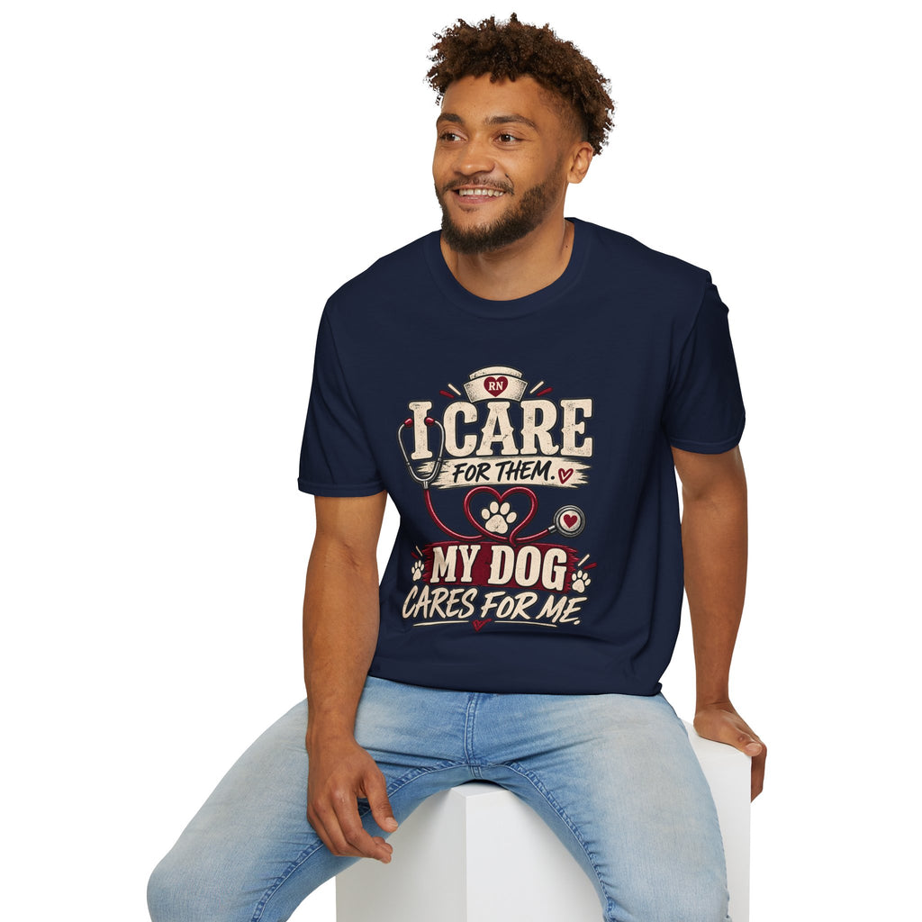 Classic Tee | Care For Them My Dog Cares For Me T-Shirt