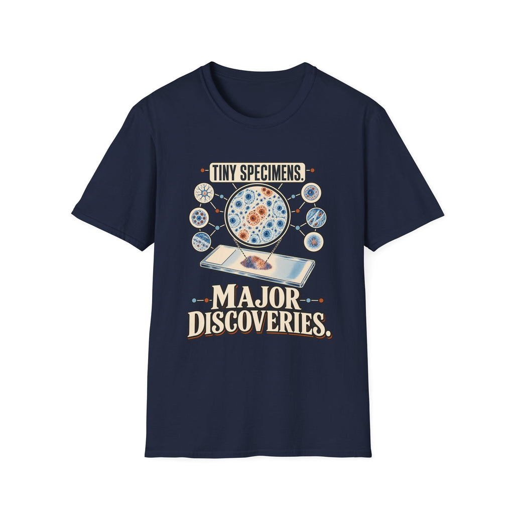 Classic Tee | Microscope T-Shirt — "Tiny Specimens, Major Discoveries" Science Tee