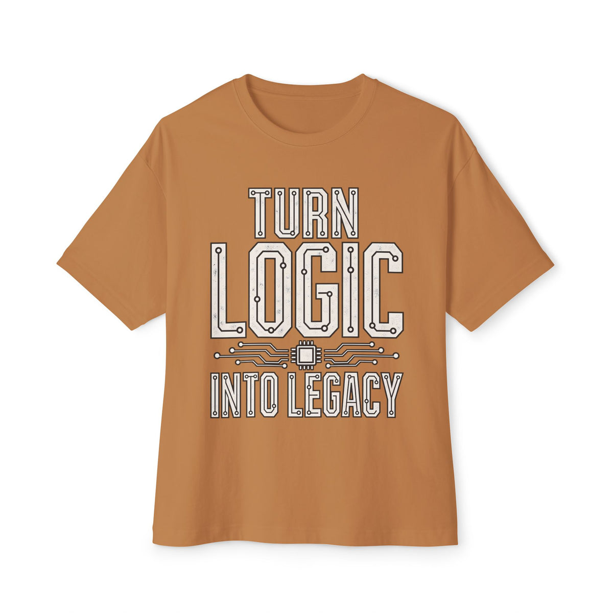 Oversized boxy Tech Quote Tee — "Turn Logic Into Legacy" Boxy T‑Shirt
