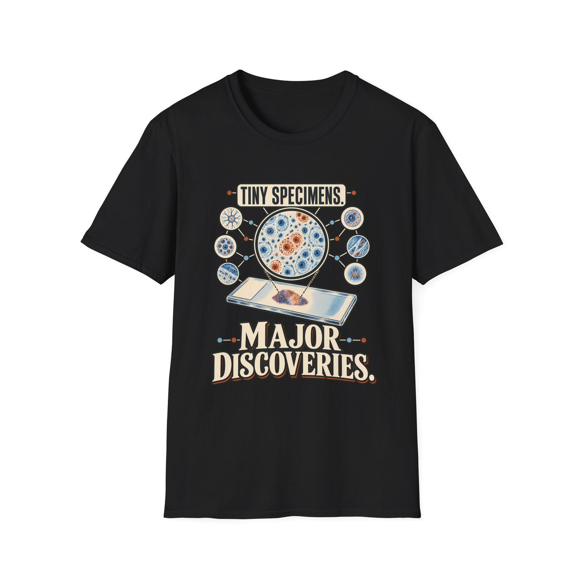 Classic Tee | Microscope T-Shirt — "Tiny Specimens, Major Discoveries" Science Tee