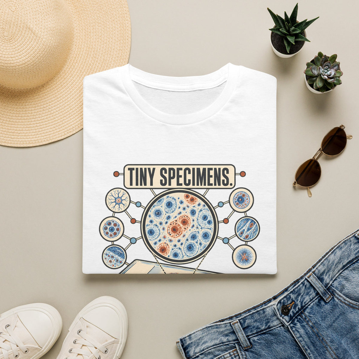 Classic Tee | Microscope T-Shirt — "Tiny Specimens, Major Discoveries" Science Tee