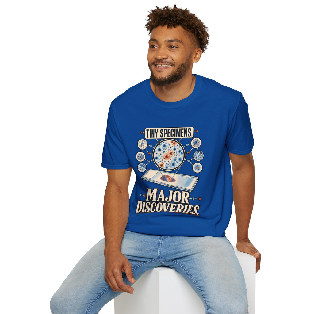 Classic Tee | Microscope T-Shirt — "Tiny Specimens, Major Discoveries" Science Tee
