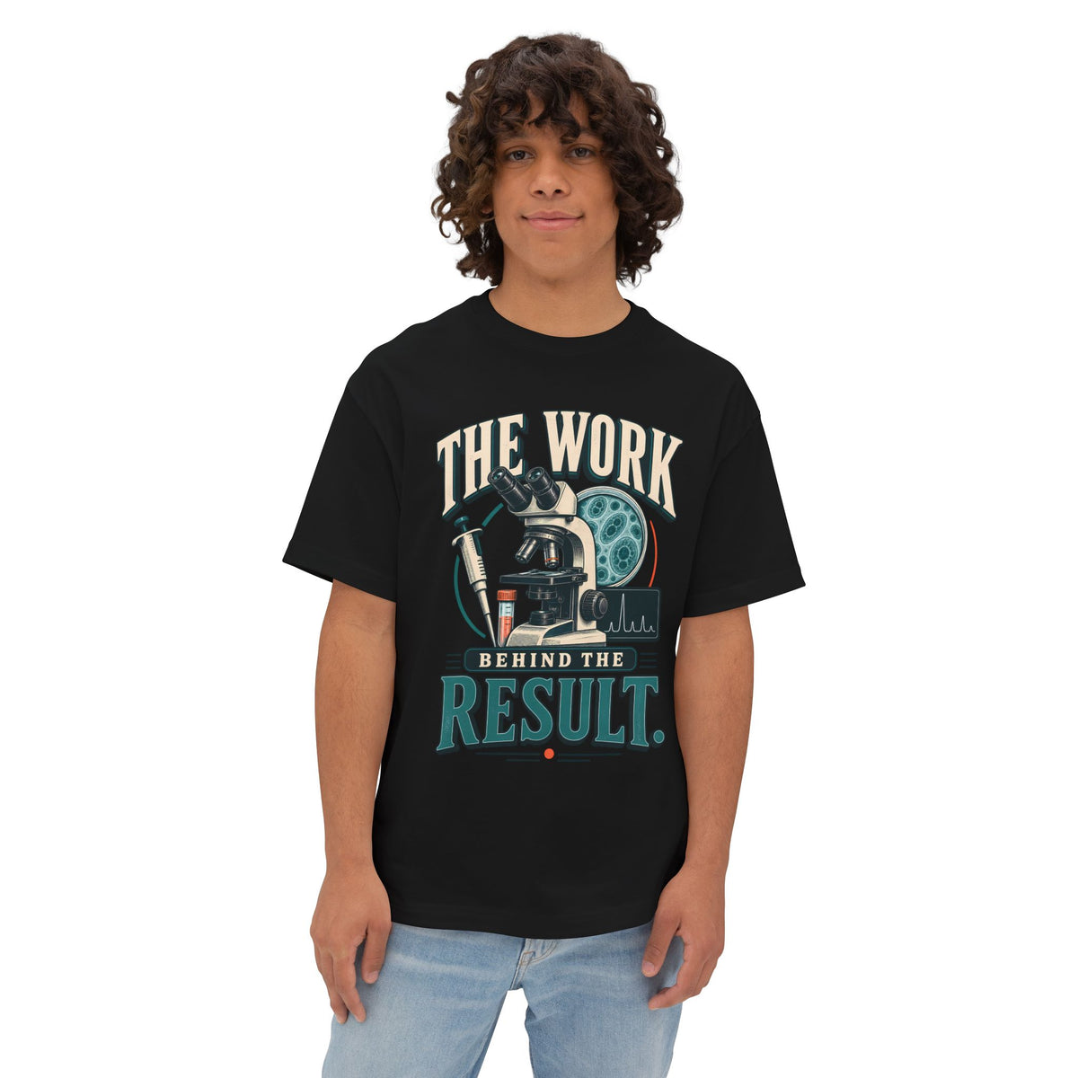 Science Oversized Boxy T‑Shirt — "The Work Behind The Result"
