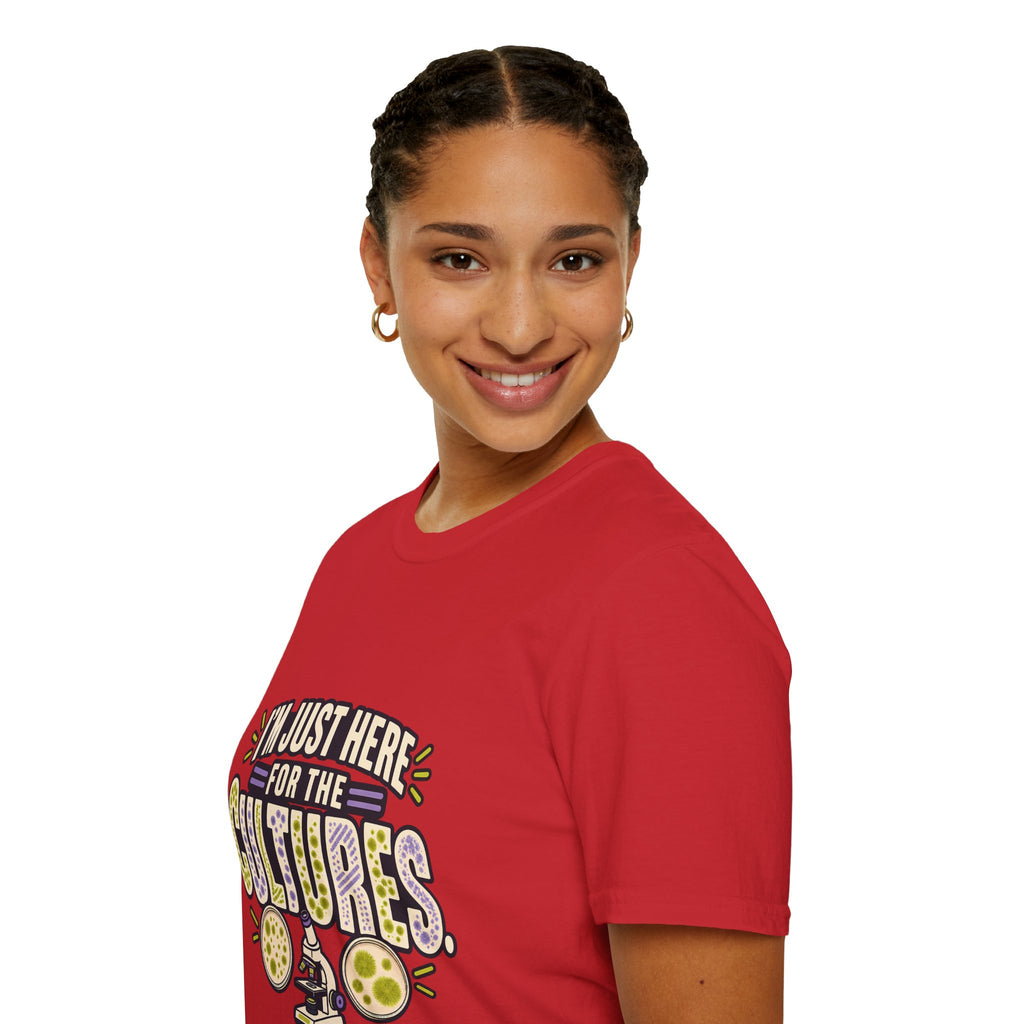Classic Tee | I'm Just Here for the Cultures T-Shirt — Funny Microbiology Lab Tee