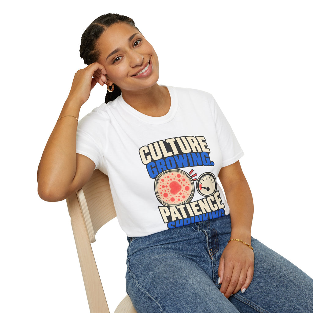 Classic T-shirt | Culture Growing, Patience Shrinking T-Shirt – Funny Microbiology Lab Graphic Tee
