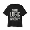 Oversized boxy Tech Quote Tee — "Turn Logic Into Legacy" Boxy T‑Shirt