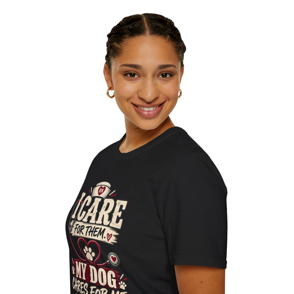 Classic Tee | Care For Them My Dog Cares For Me T-Shirt