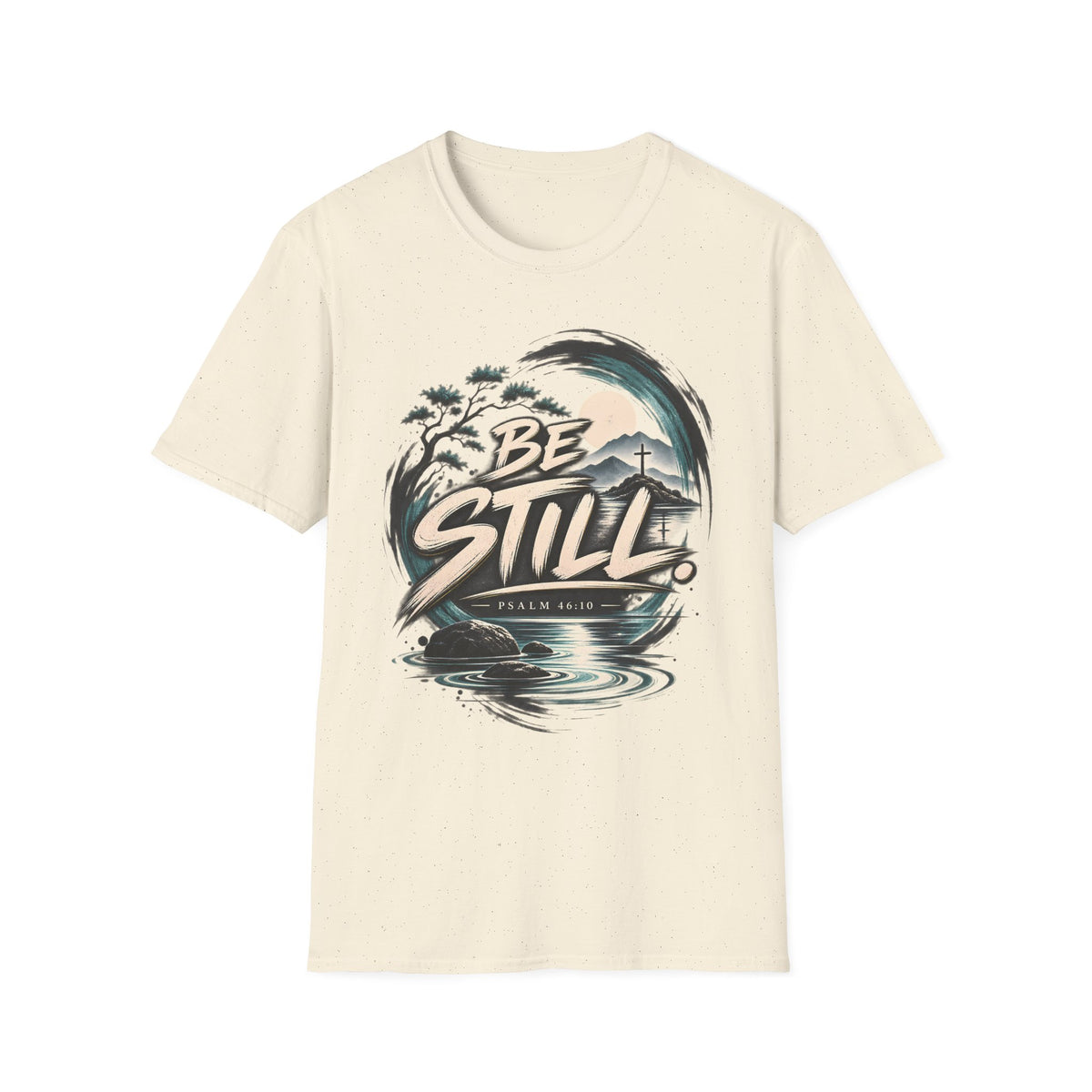 Classic Tee | Be Still T-Shirt — Inspirational Nature Graphic Tee (Be Still, Psalm 46:10)