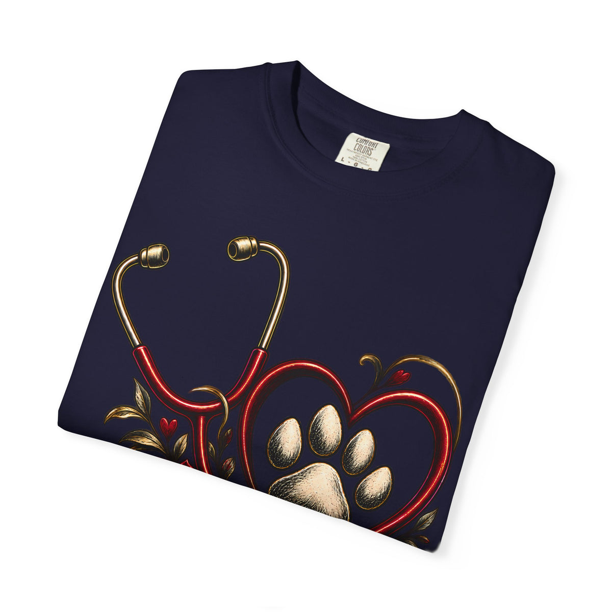 My Dog Restores Me T-Shirt — Veterinarian Stethoscope & Paw Heart Tee