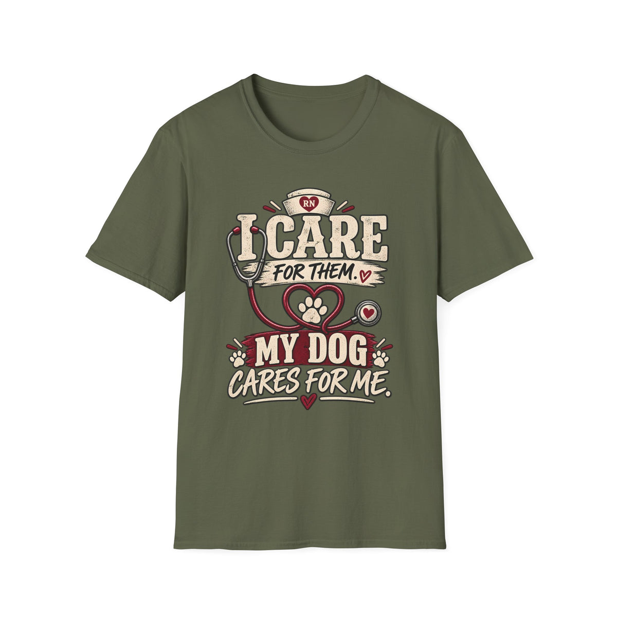 Classic Tee | Care For Them My Dog Cares For Me T-Shirt