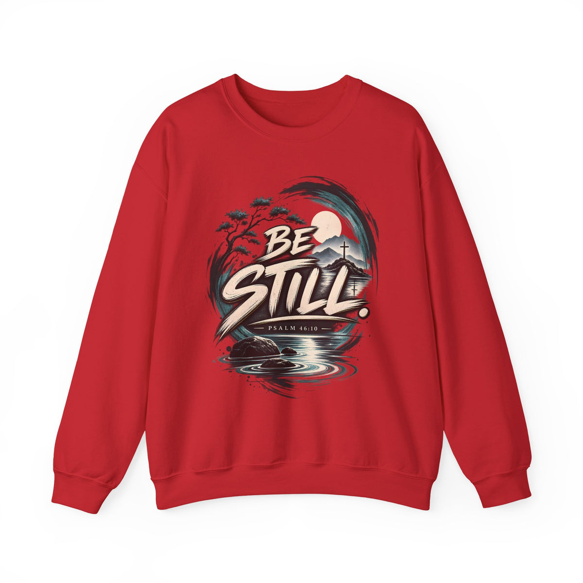 Be Still Christian Sweatshirt – Psalm 46:10 Faith-Inspired Graphic Crewneck