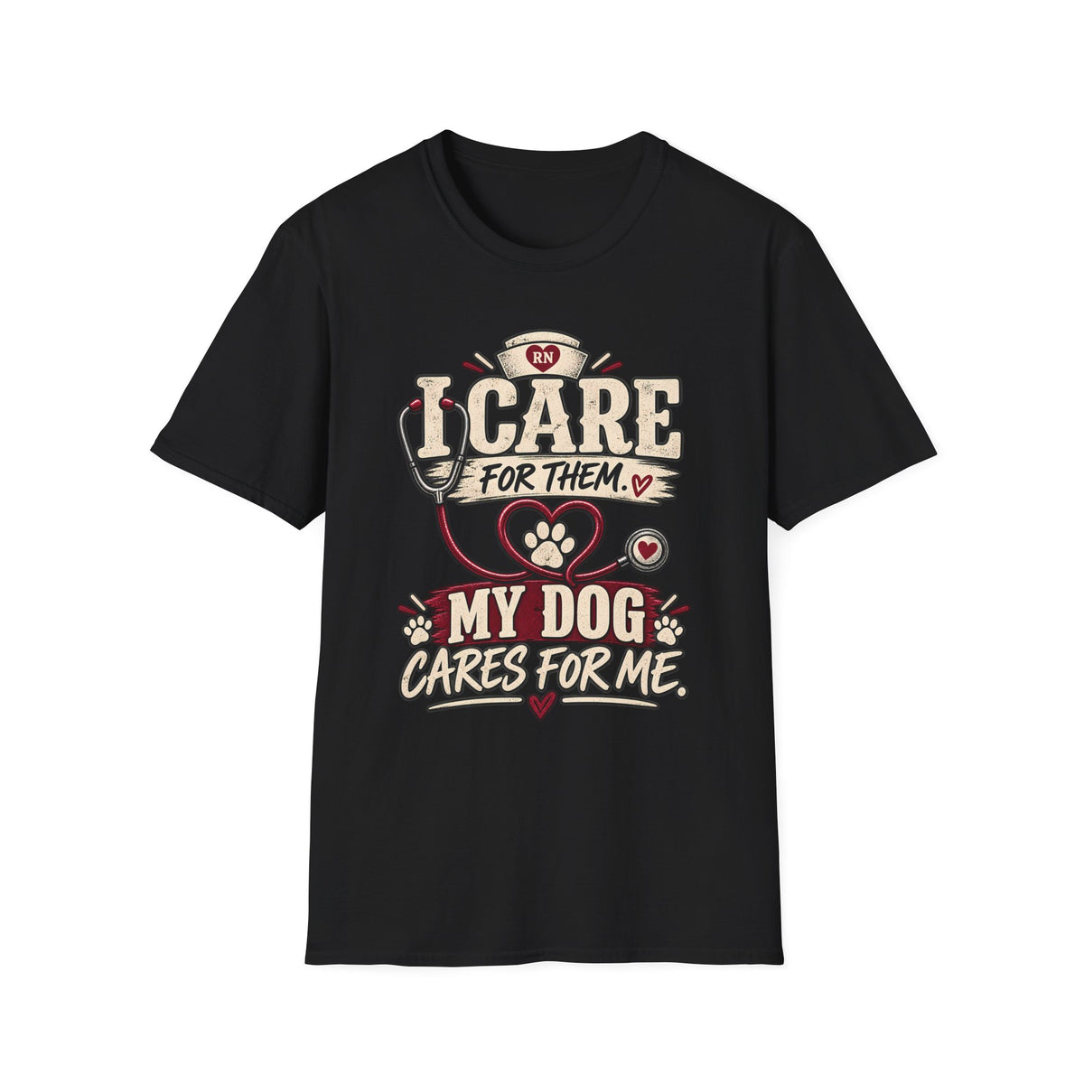 Classic Tee | Care For Them My Dog Cares For Me T-Shirt