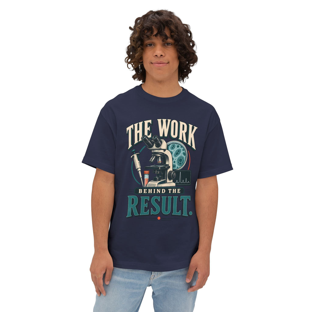 Science Oversized Boxy T‑Shirt — "The Work Behind The Result"